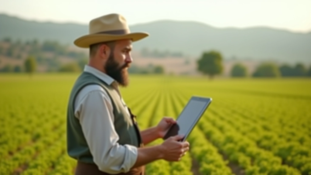 Tarla başında duran çiftçi portresi